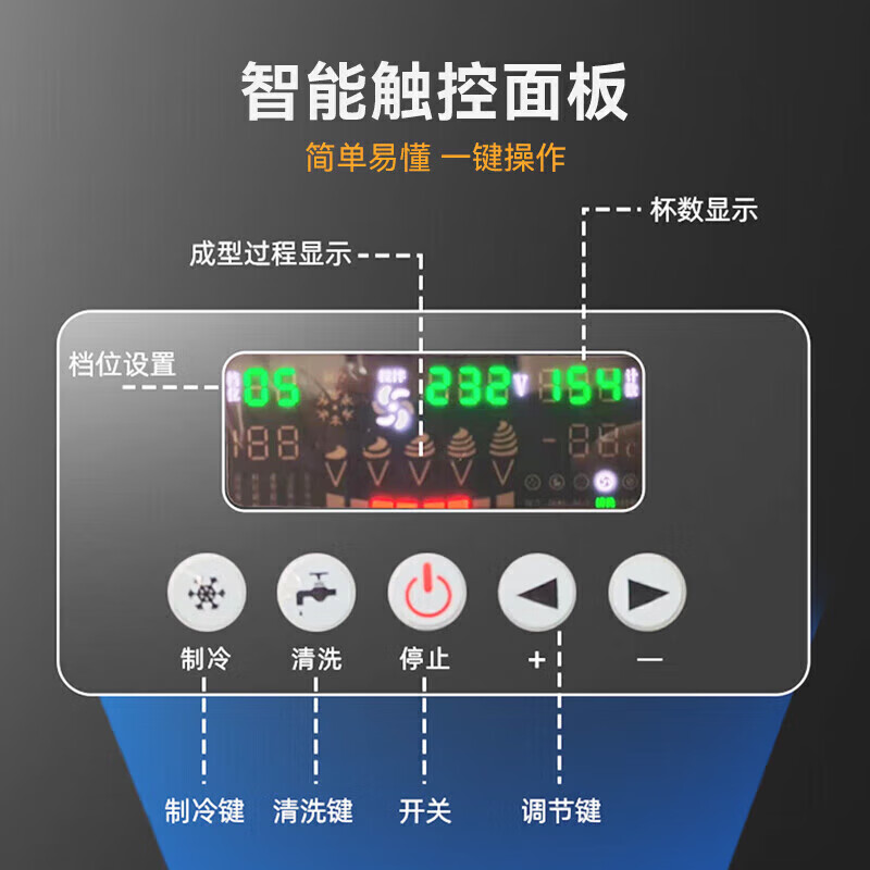 麥大廚升級款單頭臺式冰淇淋機(jī)1.5KW 