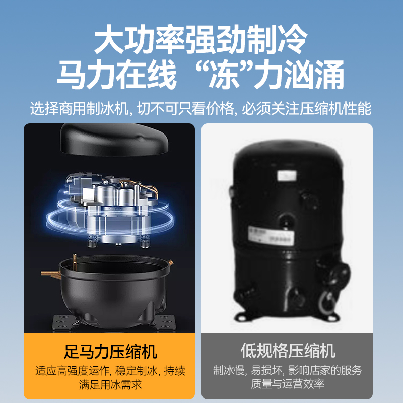 麥大廚4400W風(fēng)冷分體式雪花制冰機800kg