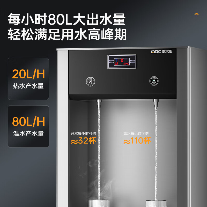 麥大廚4.5KW柜式龍頭飲水機一開三溫快接五級超濾直飲機